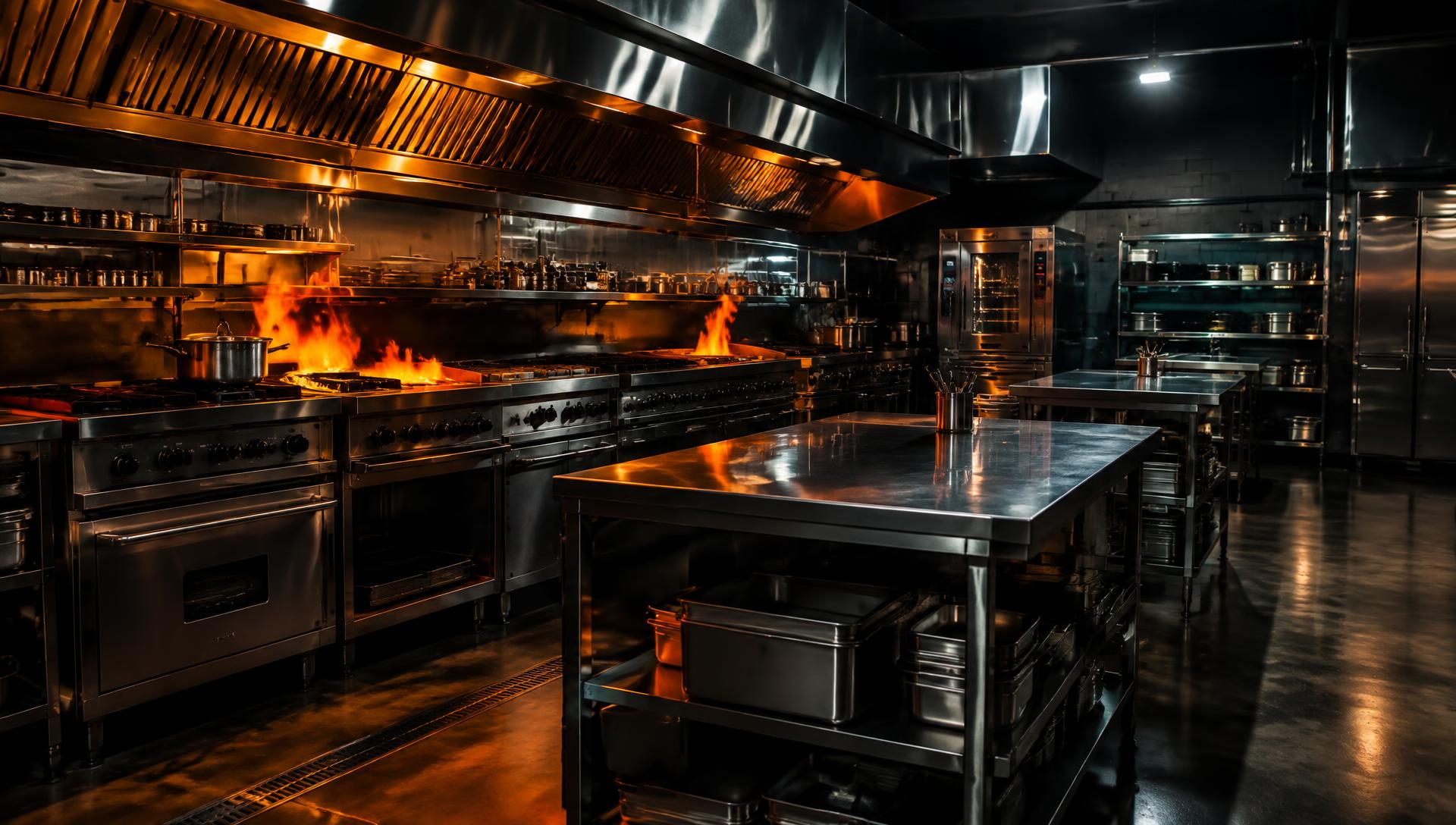 Commercial stainless steel kitchen